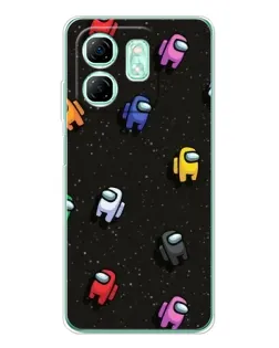 Чохол для Infinix Smart 9 з картинкою «Космічний патерн Among Us»