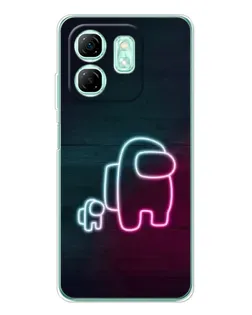 Чохол для Infinix Smart 9 з картинкою «Among Us неон-арт»