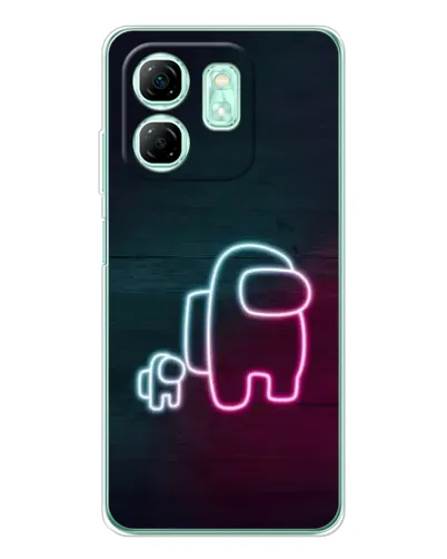 Чохол для Infinix Smart 9 з картинкою «Among Us неон-арт»