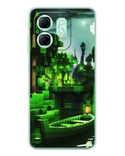 Чохол для Infinix Smart 9 з картинкою «Minecraft лісовий пейзаж»