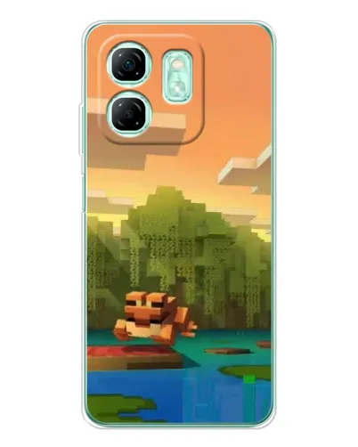 Чохол для Infinix Smart 9 з картинкою «Майнкрафт захід сонця»