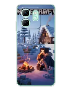 Чохол для Infinix Smart 9 з картинкою «Зимовий Minecraft»