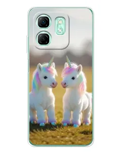 Чохол для Infinix Smart 9 з картинкою «Пара єдинорогів»