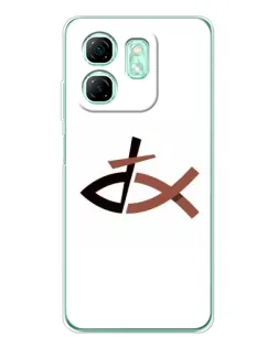 Чехол для Infinix Smart 9 с картинкой «Рыба и крест»