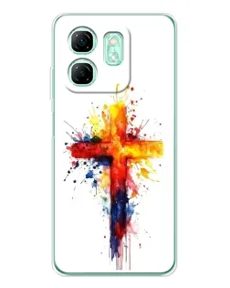 Чехол для Infinix Smart 9 с картинкой «Акварельный крест»
