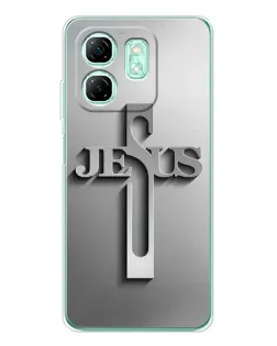 Чехол для Infinix Smart 9 с картинкой «Металлический крест Jesus»