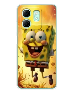 Чохол для Infinix Smart 9 з картинкою «Губка Боб стрибає»