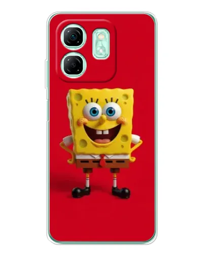 Чохол для Infinix Smart 9 з картинкою «Спанч Боб на червоному»