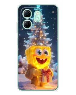 Чохол для Infinix Smart 9 з картинкою «Різдвяний Спанч Боб»