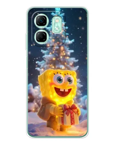 Чохол для Infinix Smart 9 з картинкою «Різдвяний Спанч Боб»