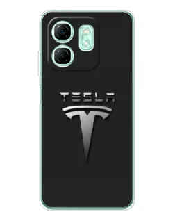 Чохол для Infinix Smart 9 з картинкою «Сталевий логотип Tesla»