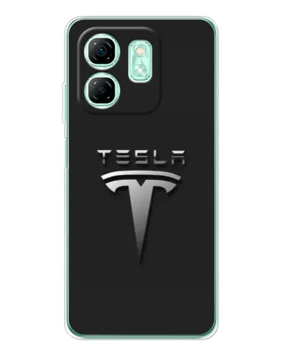 Чехол для Infinix Smart 9 с картинкой «Стальной логотип Tesla» Чехол для Infinix Smart 9 с картинкой «Стальной логотип Tesla»