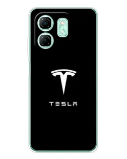 Чохол для Infinix Smart 9 з картинкою «Tesla White Logo»