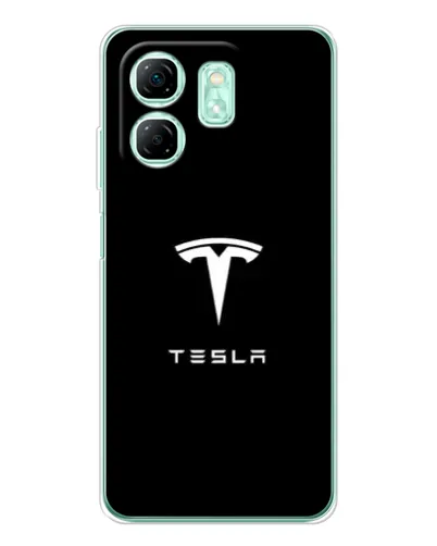 Чехол для Infinix Smart 9 с картинкой «Tesla White Logo» Чехол для Infinix Smart 9 с картинкой «Tesla White Logo»