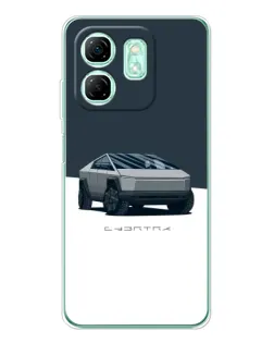 Чохол для Infinix Smart 9 з картинкою «Сріблястий Cybertruck Tesla»