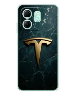Чохол для Infinix Smart 9 з картинкою «Мармурова Tesla Gold»