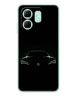 Чехол для Infinix Smart 9 с картинкой «Mercedes — силуэт авто» Чехол для Infinix Smart 9 с картинкой «Mercedes — силуэт авто»