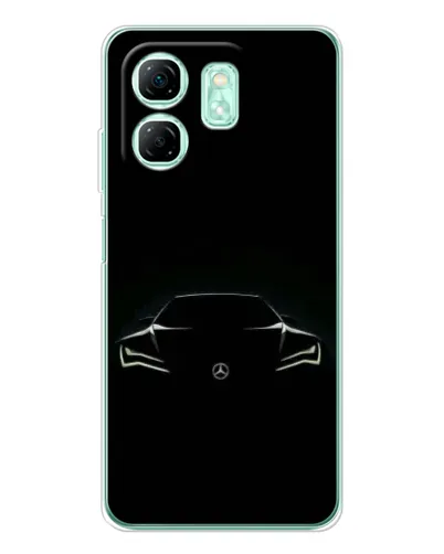 Чехол для Infinix Smart 9 с картинкой «Mercedes — силуэт авто» Чехол для Infinix Smart 9 с картинкой «Mercedes — силуэт авто»