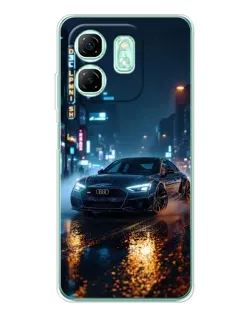 Чохол для Infinix Smart 9 з картинкою «Нічне місто та Audi»