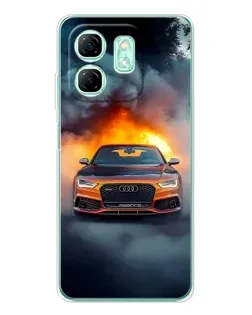 Чохол для Infinix Smart 9 з картинкою «Audi у вогняному диму»