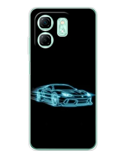 Чохол для Infinix Smart 9 з картинкою «Неоновий контур Lamborghini»