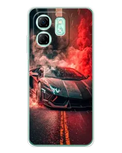 Чохол для Infinix Smart 9 з картинкою «Lamborghini червоний дим»