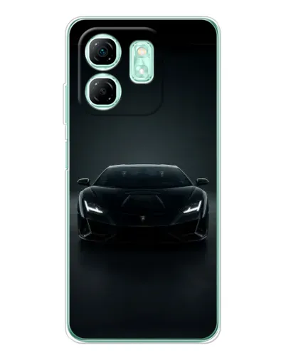 Чохол для Infinix Smart 9 з картинкою «Чорний Lamborghini Aventador»