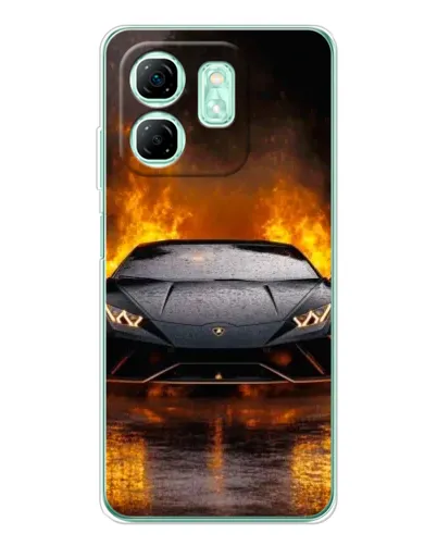 Чохол для Infinix Smart 9 з картинкою «Lamborghini у вогні»