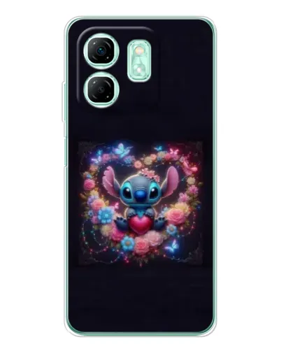 Чохол для Infinix Smart 9 з картинкою «Stitch у квітах»