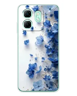 Чохол для Infinix Smart 9 з картинкою «Блакитний квітковий каскад»