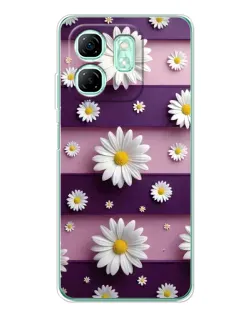 Чохол для Infinix Smart 9 з картинкою «Ромашки на фіолетовому»