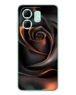 Чохол для Infinix Smart 9 з картинкою «Шовкова чорна троянда»
