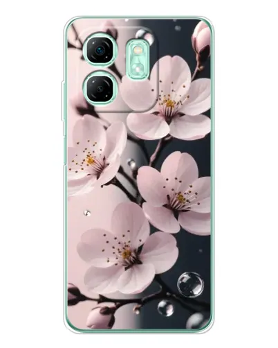 Чехол для Infinix Smart 9 с картинкой «Нежная сакура и капли» Чехол для Infinix Smart 9 с картинкой «Нежная сакура и капли»