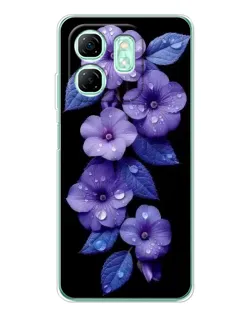 Чохол для Infinix Smart 9 з картинкою «Фіолетові квіти з росою»