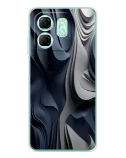 Чохол для Infinix Smart 9 з картинкою «Об'ємні сині складки»