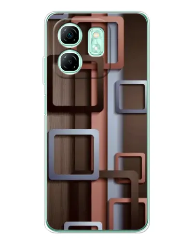 Чохол для Infinix Smart 9 з картинкою «Коричневі об'ємні квадрати»