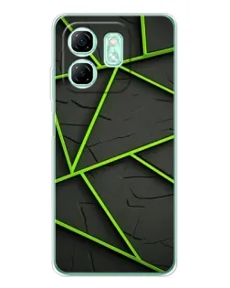 Чохол для Infinix Smart 9 з картинкою «Зелені геометричні лінії»