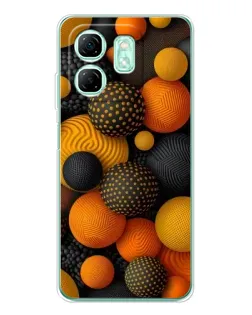 Чохол для Infinix Smart 9 з картинкою «Об'ємні помаранчеві сфери»