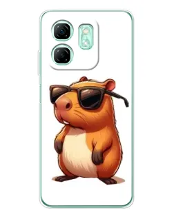Чохол для Infinix Smart 9 з картинкою «Капібара в окулярах»