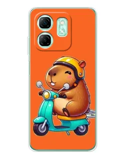 Чохол для Infinix Smart 9 з картинкою «Капібара на скутері»