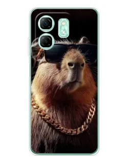 Чохол для Infinix Smart 9 з картинкою «Капібара золотий ланцюг»