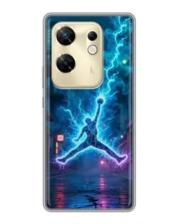 Чехол для Infinix Zero 30 с картинкой «Jordan Gold Jumpman»