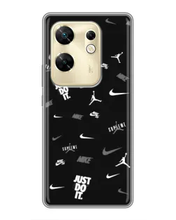 Чехол для Infinix Zero 30 с картинкой «Nike Black Pattern»