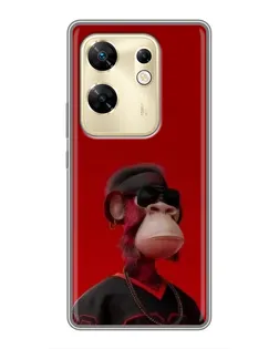 Чехол для Infinix Zero 30 с картинкой «Bored Ape в красном»