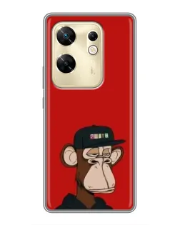 Чехол для Infinix Zero 30 с картинкой «Bored Ape — красный фон»