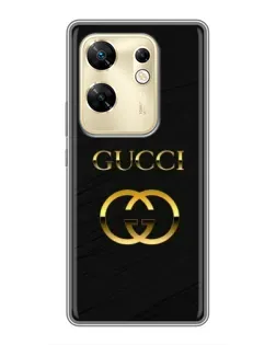 Чехол для Infinix Zero 30 с картинкой «Золотой логотип Gucci»