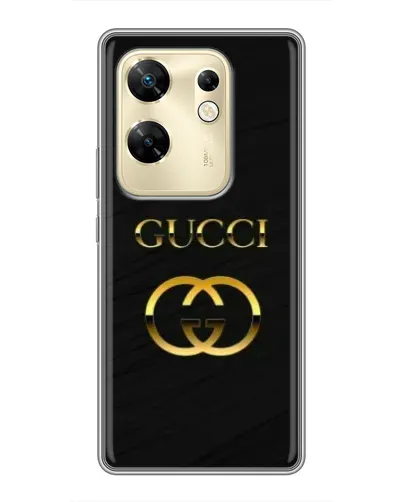 Чехол для Infinix Zero 30 с картинкой «Золотой логотип Gucci»