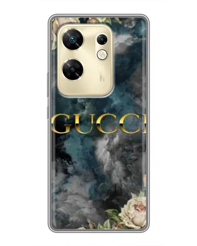 Чехол для Infinix Zero 30 с картинкой «Абстрактные цветы Gucci»