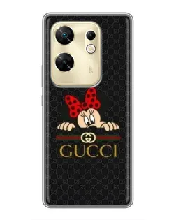 Чехол для Infinix Zero 30 с картинкой «Минни Маус Gucci — черный»