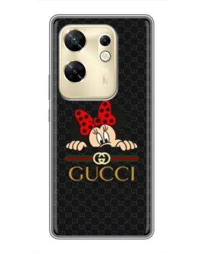 Чехол для Infinix Zero 30 с картинкой «Минни Маус Gucci — черный»